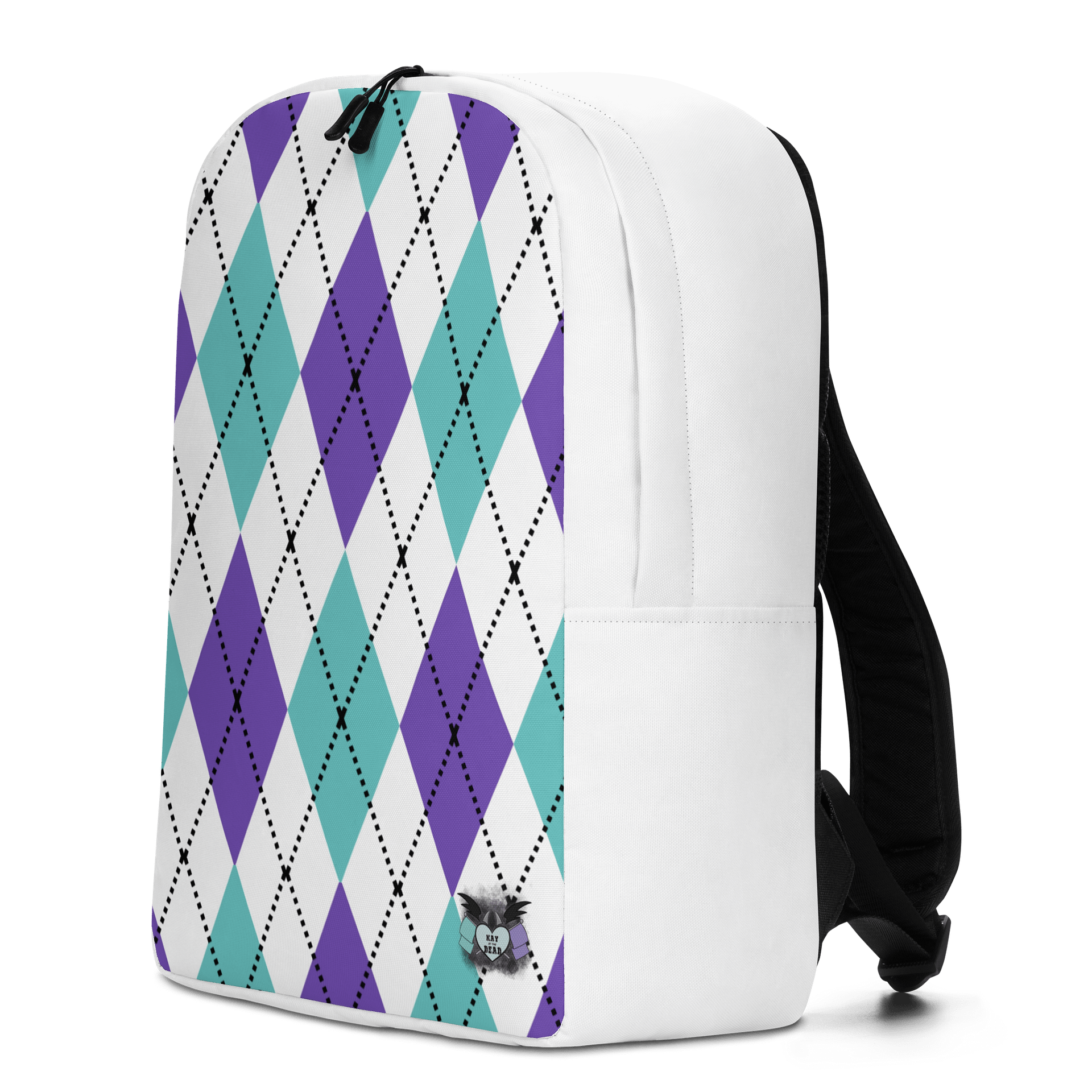 White Argyle Backpack product image (2)