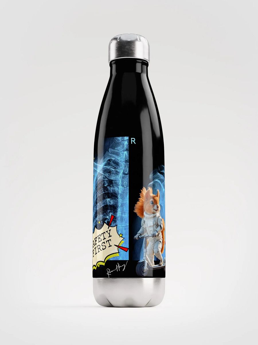 Safety First stainless steel drinking bottle with real authentic X-ray product image (1)
