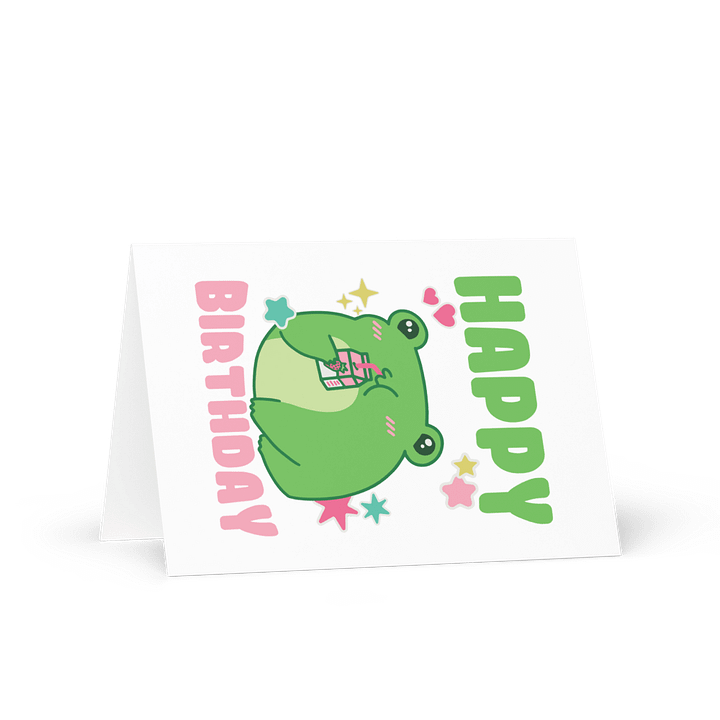 Happy Birthday (Cute Frog) Birthday Card 5" x 7" product image (1)