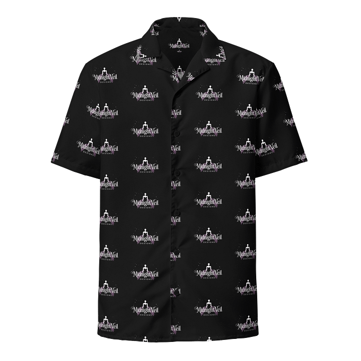 Midnight Veil Designs Gothic Fantasy Unisex Hawaiian Shirt - Black with Ethereal Logo Print product image (1)