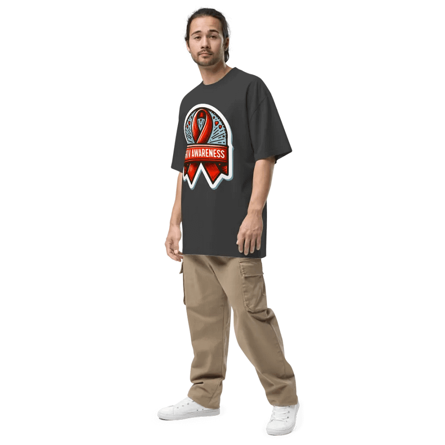 Bold HIV Awareness Ribbon Faded T-Shirt product image (5)