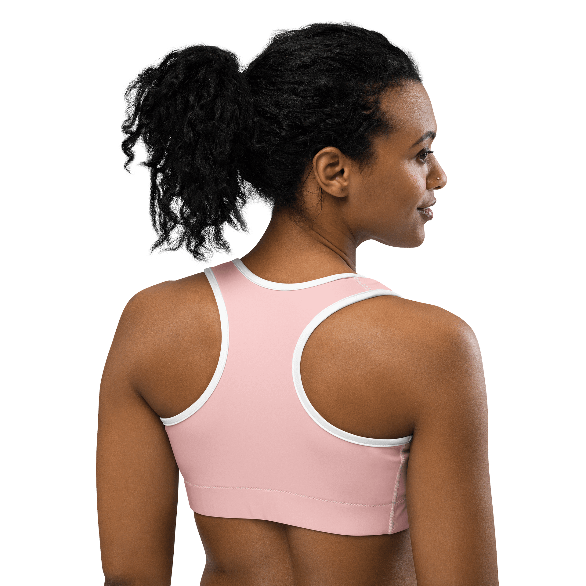 Rich People Nude Pink Solid Color & White Lining Sports Bra product image (4)