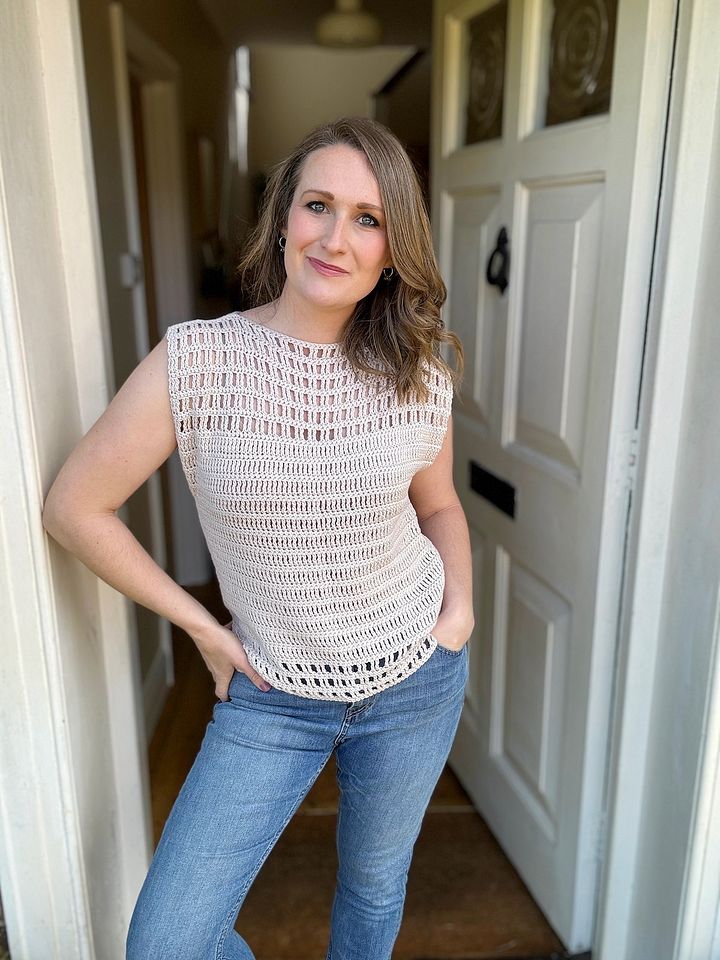 Eyelet Lace Tee / Women's Top Crochet Pattern xs-5xl / Summer Crochet Tee Pattern Pdf product image (1)