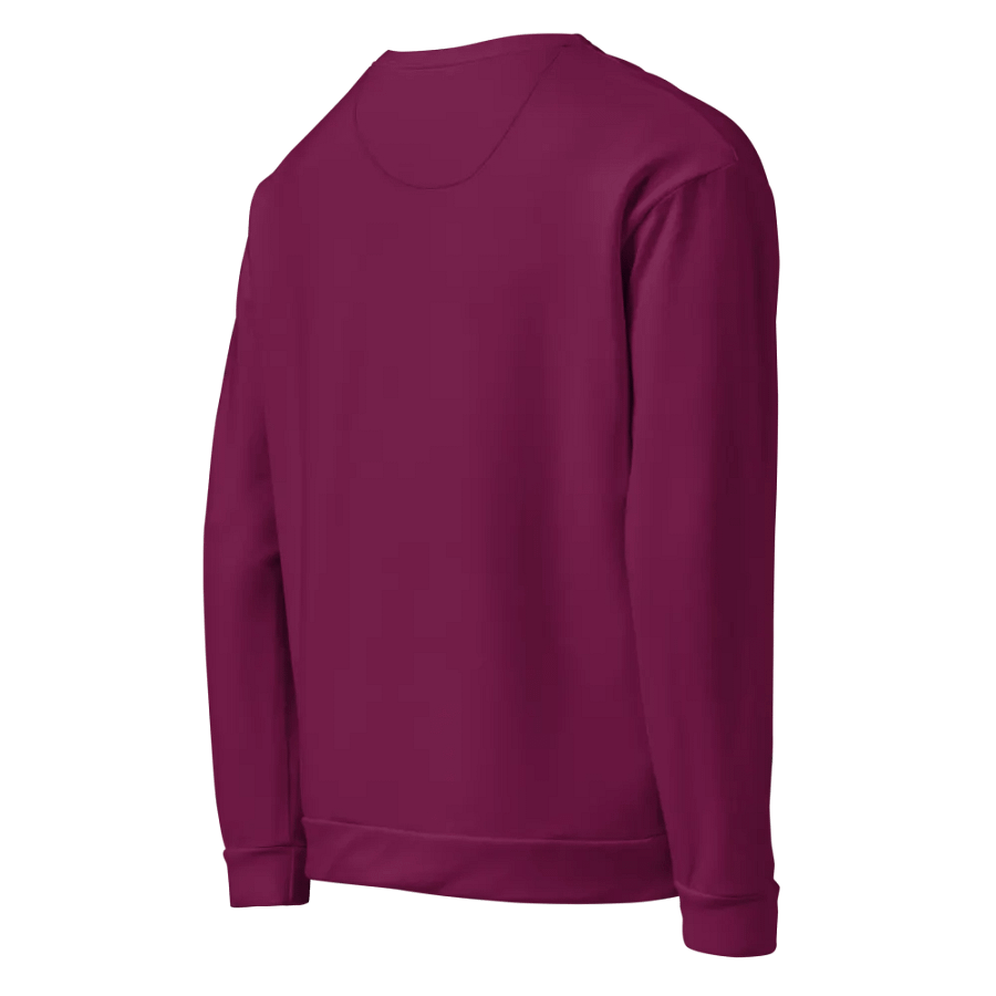 Plain Dark Burgundy Red True Summer Unisex Recycled Polyester Heavyweight Premium Sweatshirt by Treasure Pie product image (6)