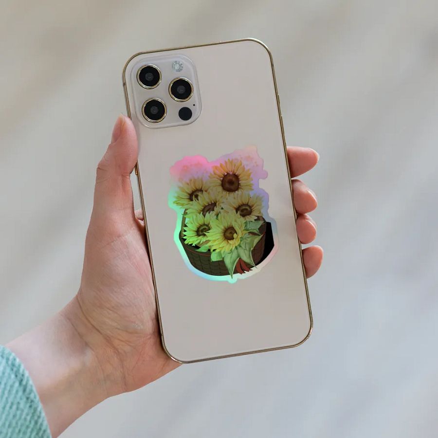 Sunflower -Cut Holographic Sticker product image (6)