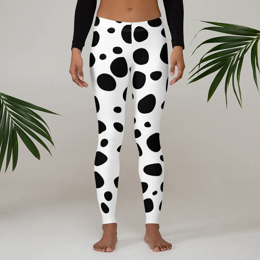 Dalmation Print Leggings – Soft, Stretchy, and Comfortable with Customizable Surface product image (3)