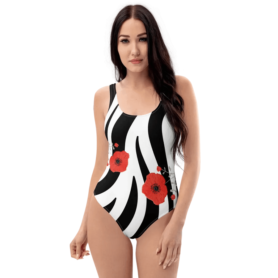 Zebra Blooms One-Piece Swimsuit product image (1)