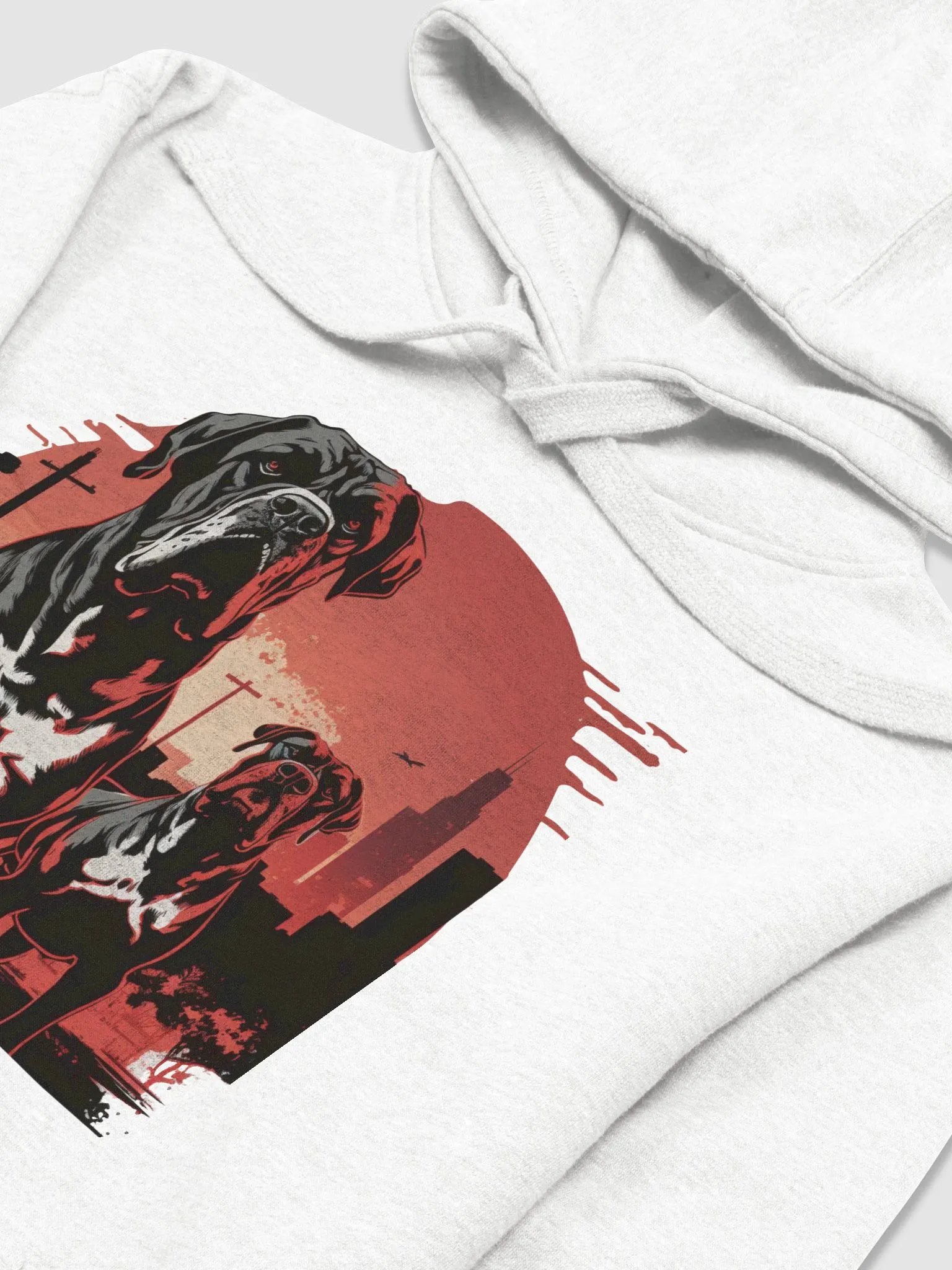 Retro Red Two Standing Pitbull Hoodie product image (2)