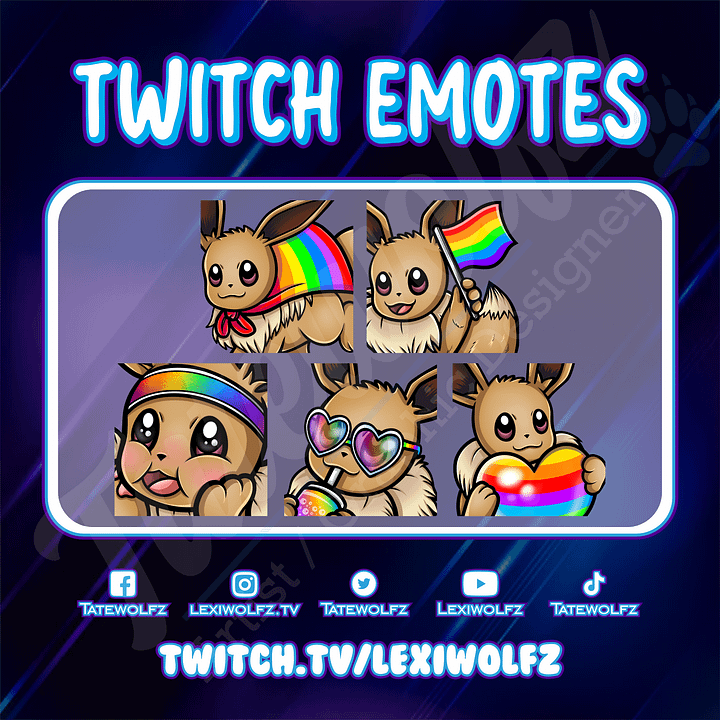 Twitch Emotes: Pokemon Eevee PRIDE product image (1)