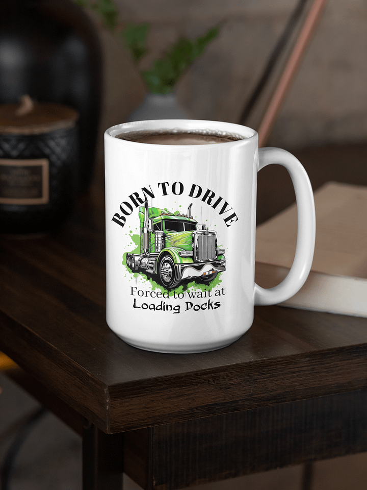 Artistic Green Truck White Glossy Mug product image (1)