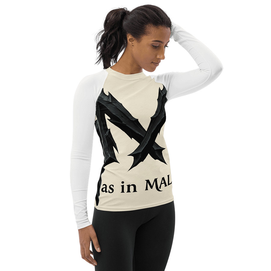 M as in malice all-over print women`s rash guard product image (3)