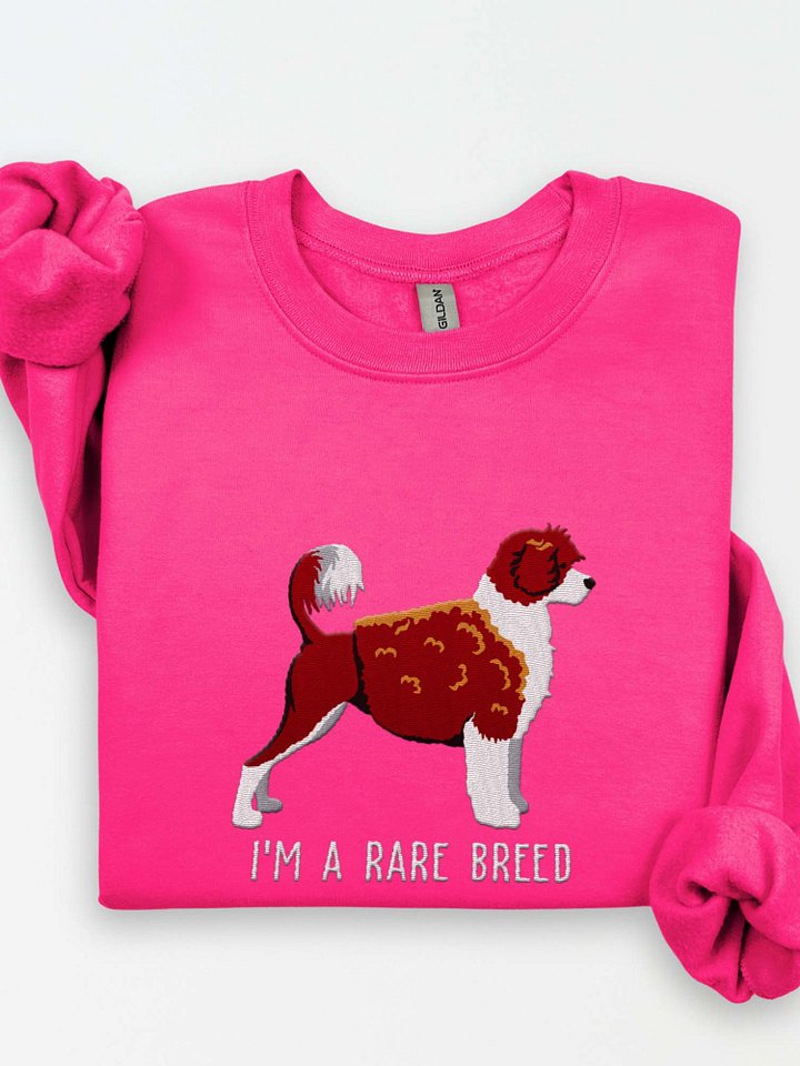I'm a Rare Breed Sweatshirt (Embroidered) of a Portuguese Water Dog(Chocolate & White) product image (1)