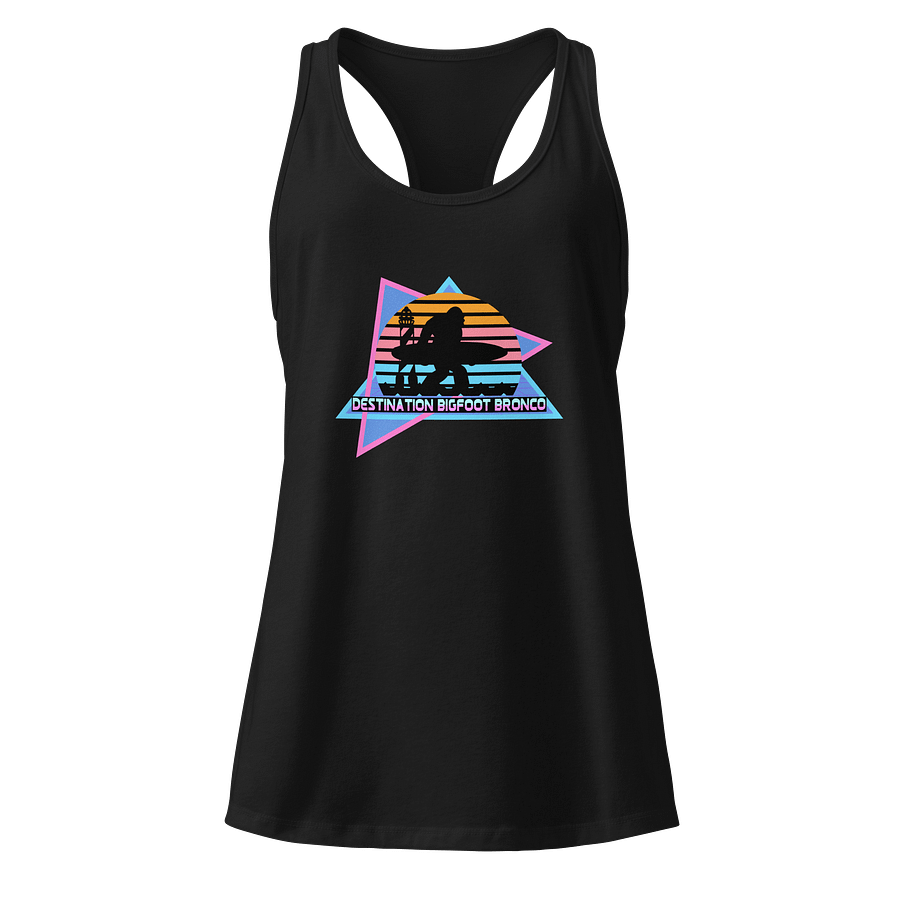 Destination Bigfoot Bronco Retro-Inspired Next Level Women's Racerback Tank Top (Multi Color Options) product image (1)