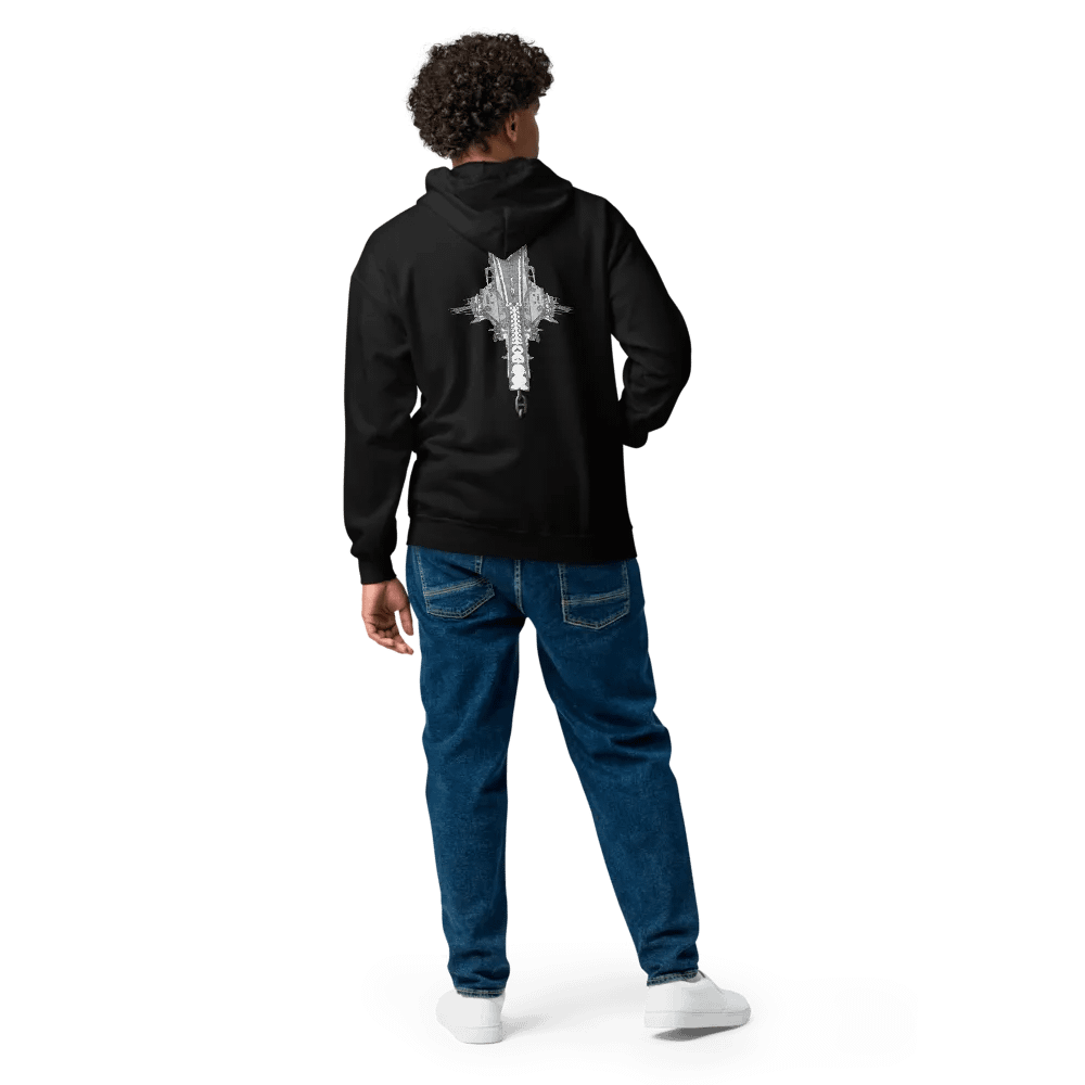 Black Foss double tug Zip Hoodie product image (8)