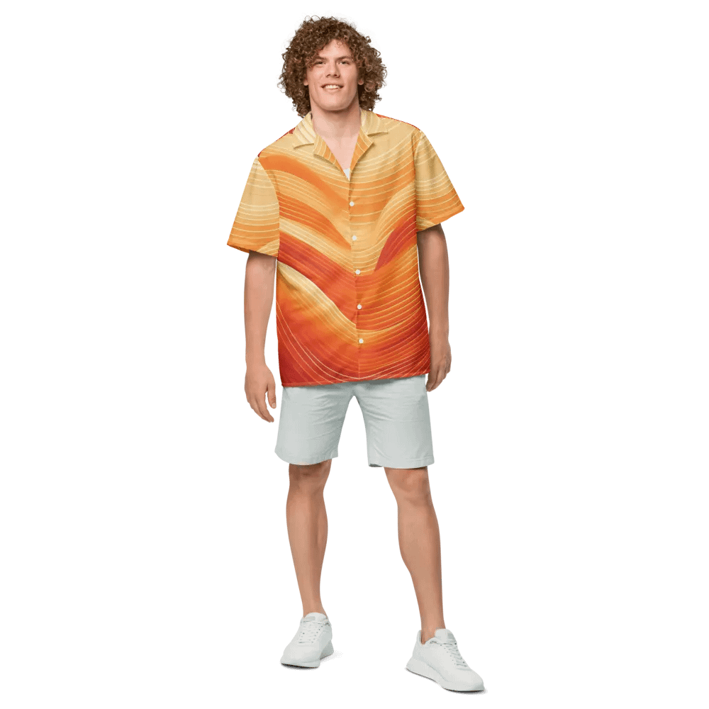 Men's Full-Print-10 Orange Hawaiian Shirt product image (2)