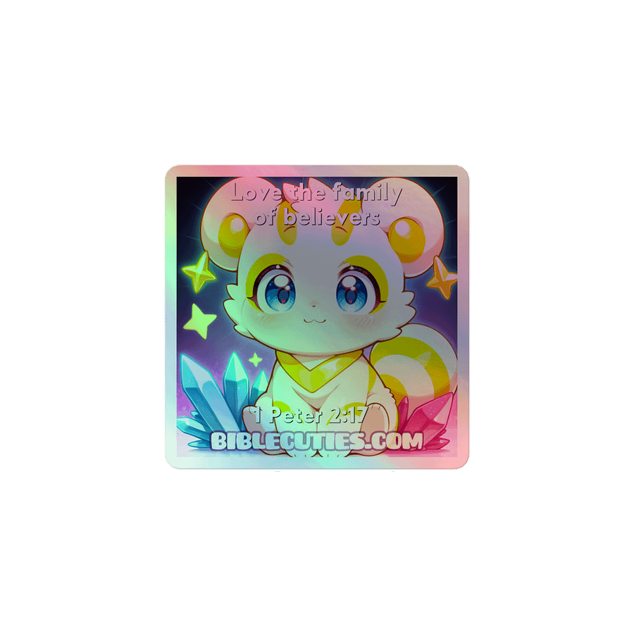 Bible Cuties Ada - Love the familiy of believers Holographic Sticker product image (1)