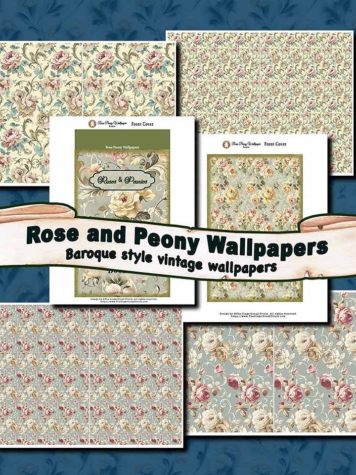 Rose & Peony Baroque Wallpapers Booklet Digital Download product image (1)