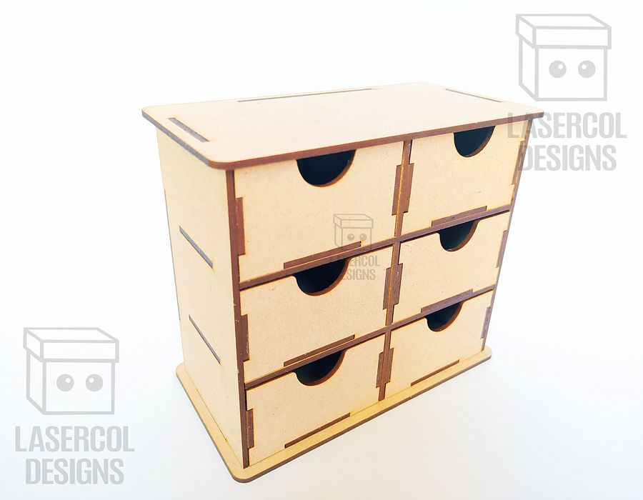 6 Drawers Desk Organizer - Laser Cut Files product image (6)