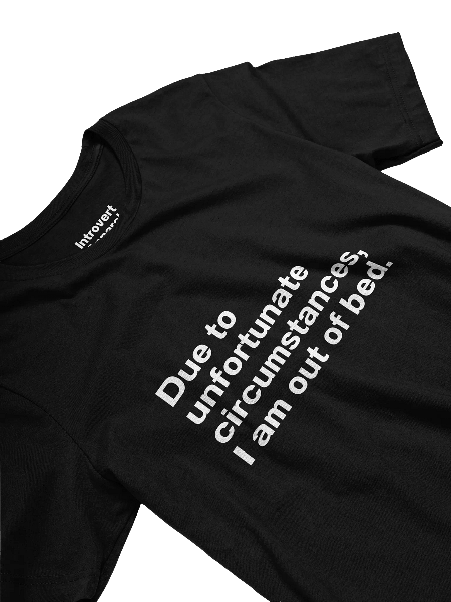 Due to unfortunate circumstances, I am out of bed. Unisex T-Shirt product image (23)