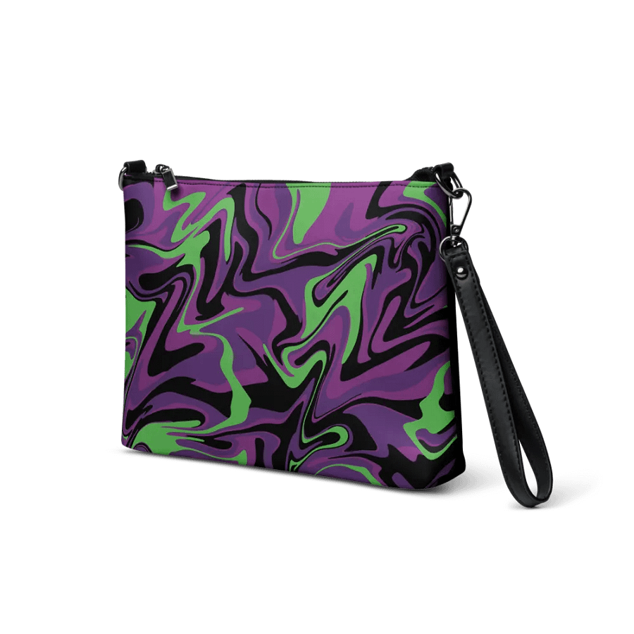 Purple Lime Swirl Flip-Sided Faux Leather Crossbody Bag product image (4)