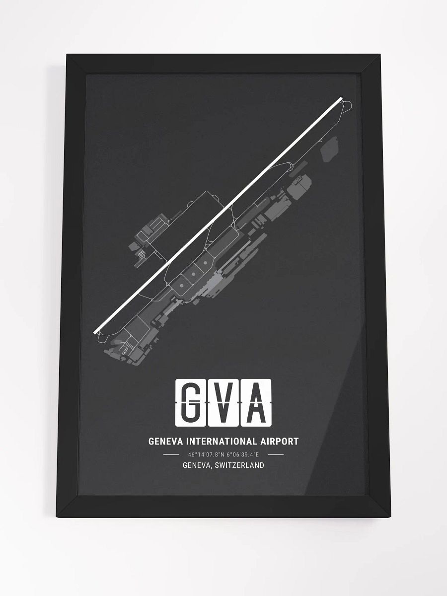 Framed Airport GVA Premium Map On Matt Paper product image (4)