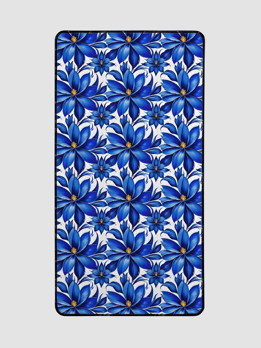 Desk Mat (31.5x15.5 inches) - Blue and White Floral Design 2 product image (2)