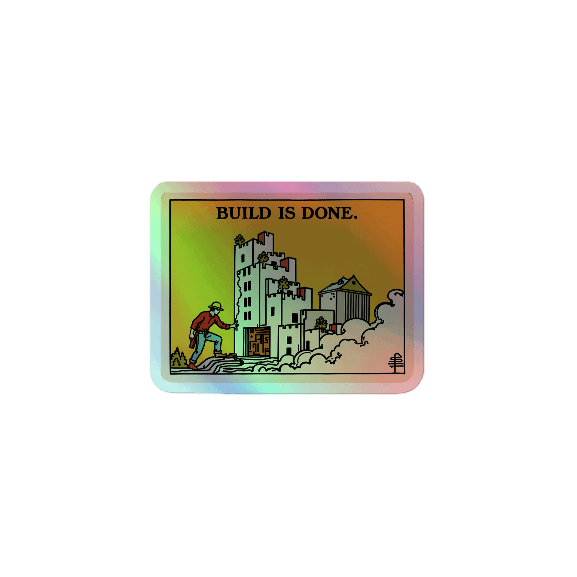 Medieval Castle Completed: Builder’s Pride Holographic Sticker product image (1)