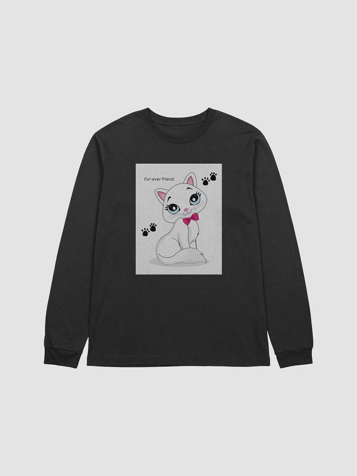 Fur-ever Friend Cartoon Cat Long Sleeve Tee product image (1)