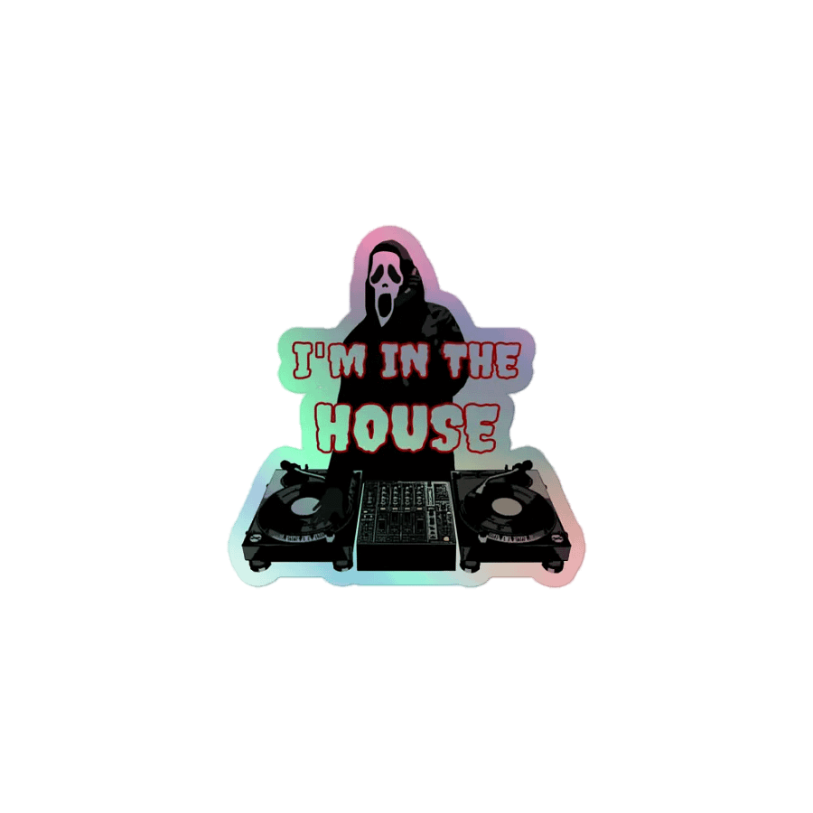 Ghostface in the house Kiss-Cut Holographic Sticker product image (1)