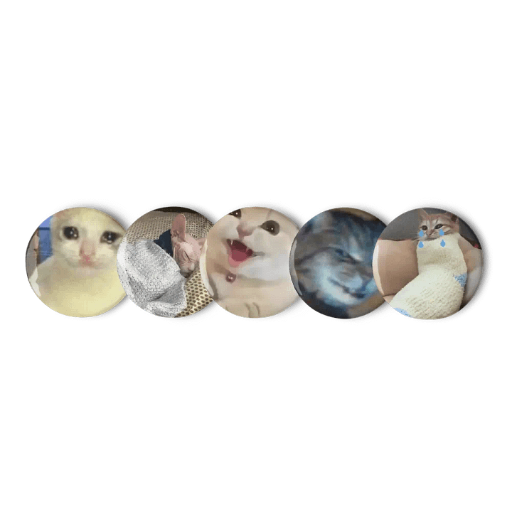 Set of Pin Buttons: Meme Cats 48 product image (1)