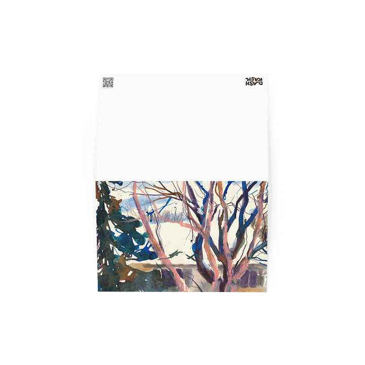 Sunny Winter Day Studio Window View Greeting Card – Original Sketchbook Art product image (2)