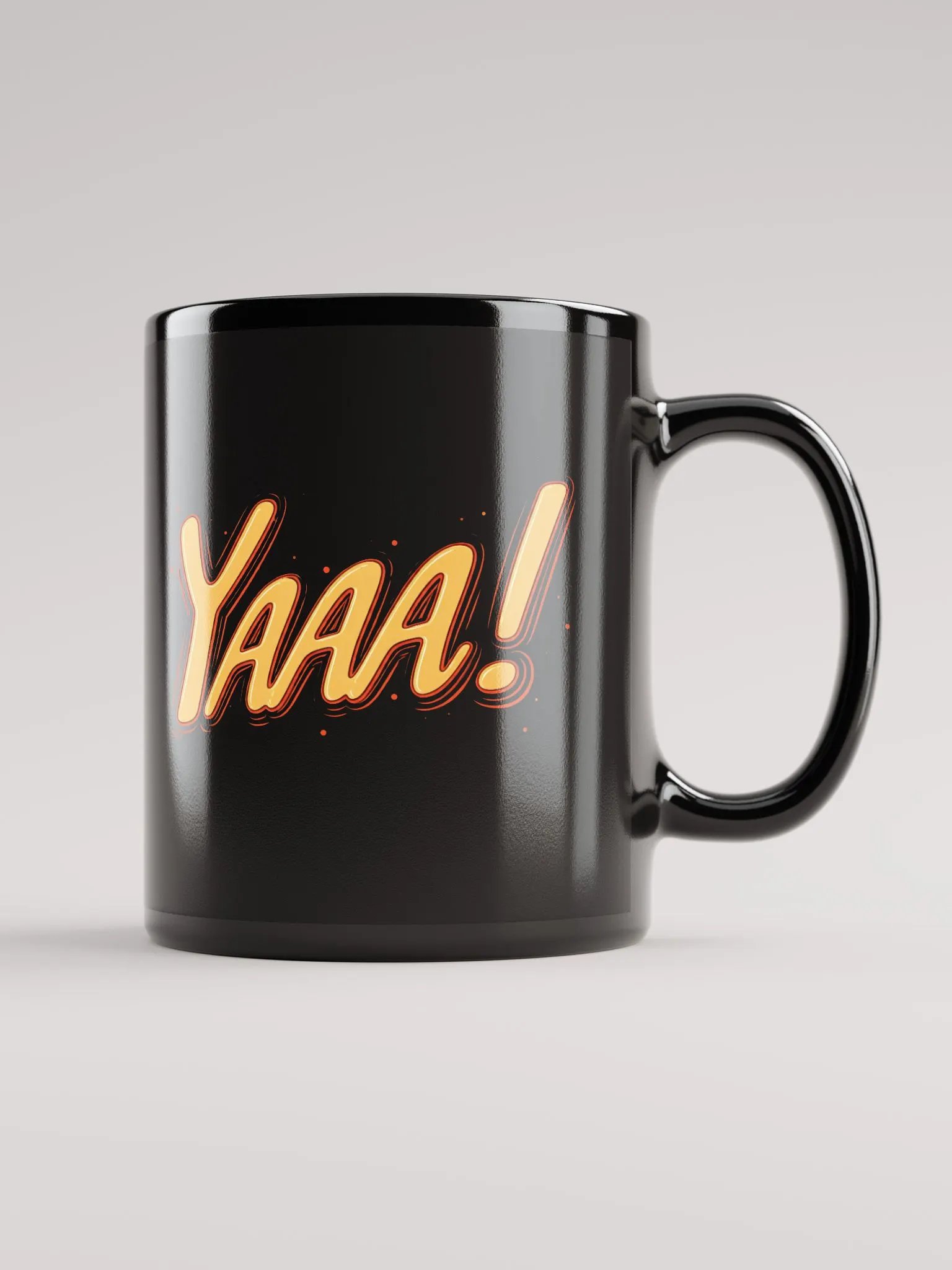 YAAA! Comic-Style Black Glossy Mug product image (1)