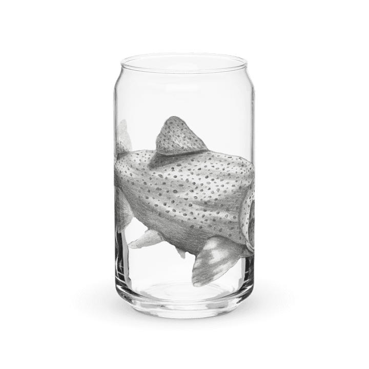 Trout Drawing Glass Can Cup product image (2)