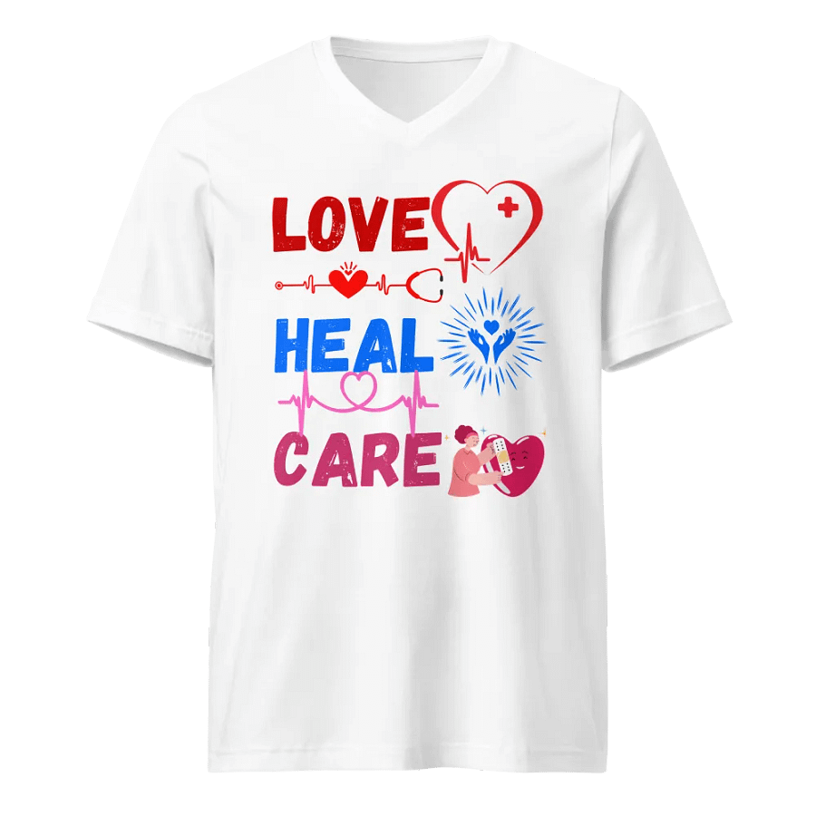 Love, Heal, Care V-Neck Tee product image (5)