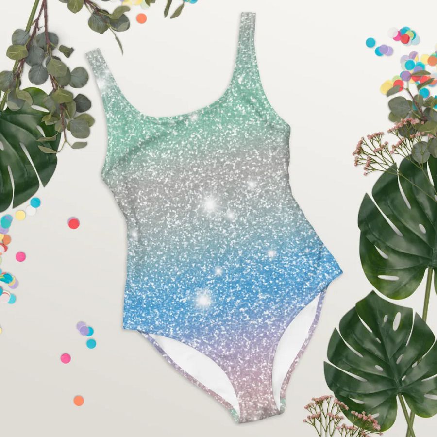 Glitter Unicorn Texture Design One Piece Swimsuit (10) product image (10)