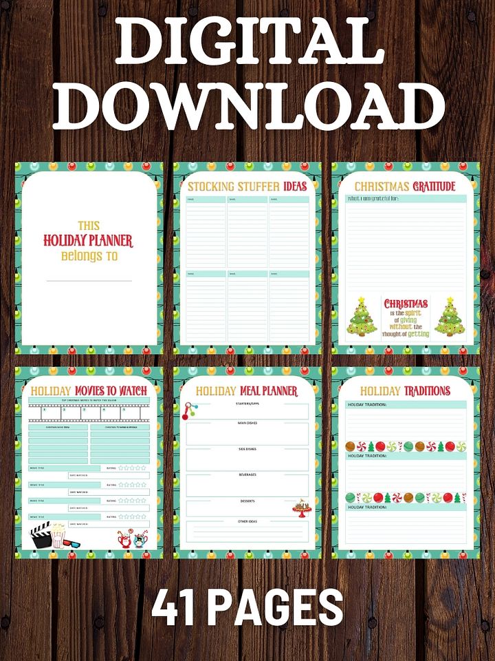 Printable Holiday Planner for Christmas and New Year's Eve product image (1)