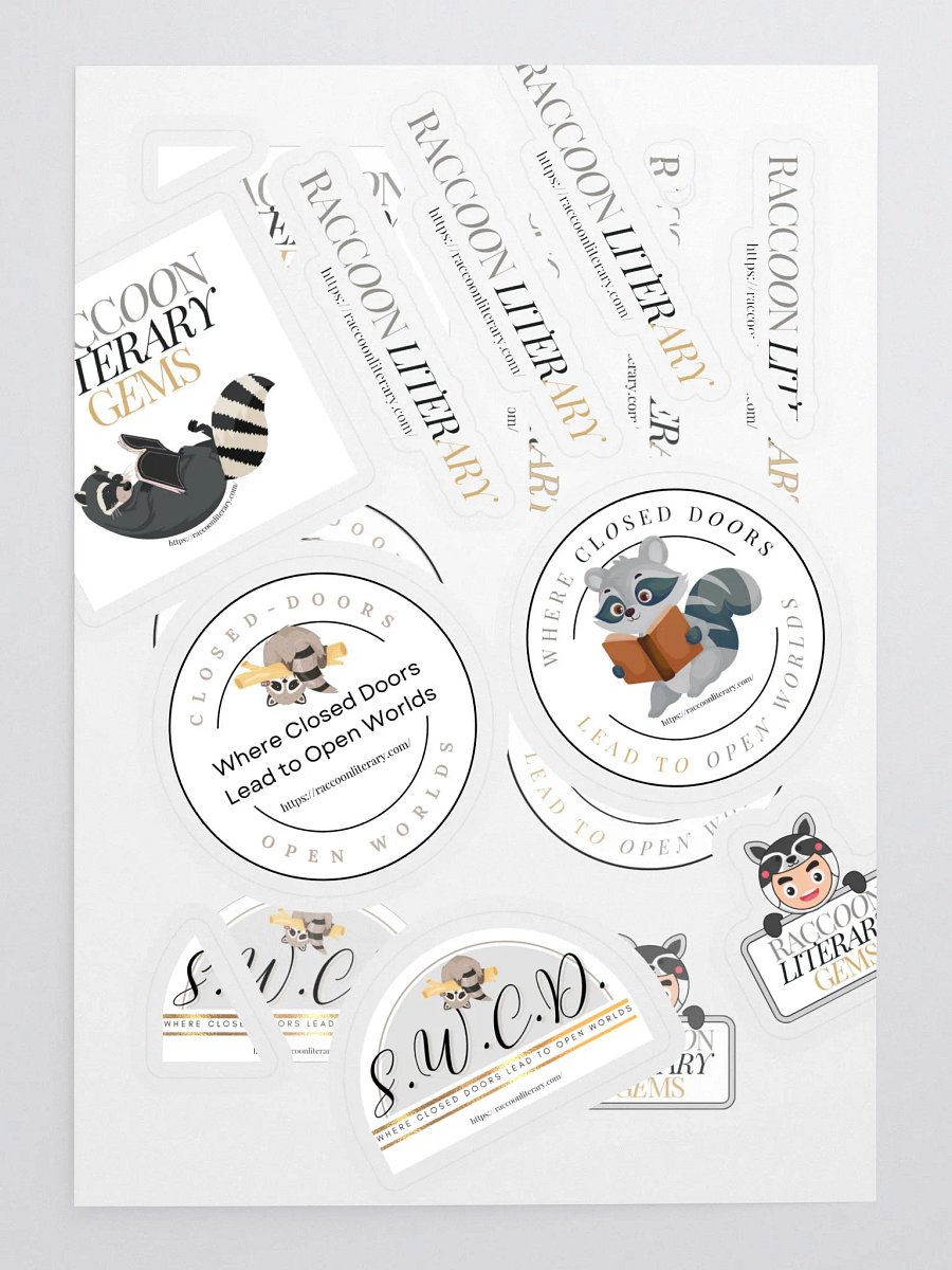 Literary Raccoon Sticker Collection product image (3)