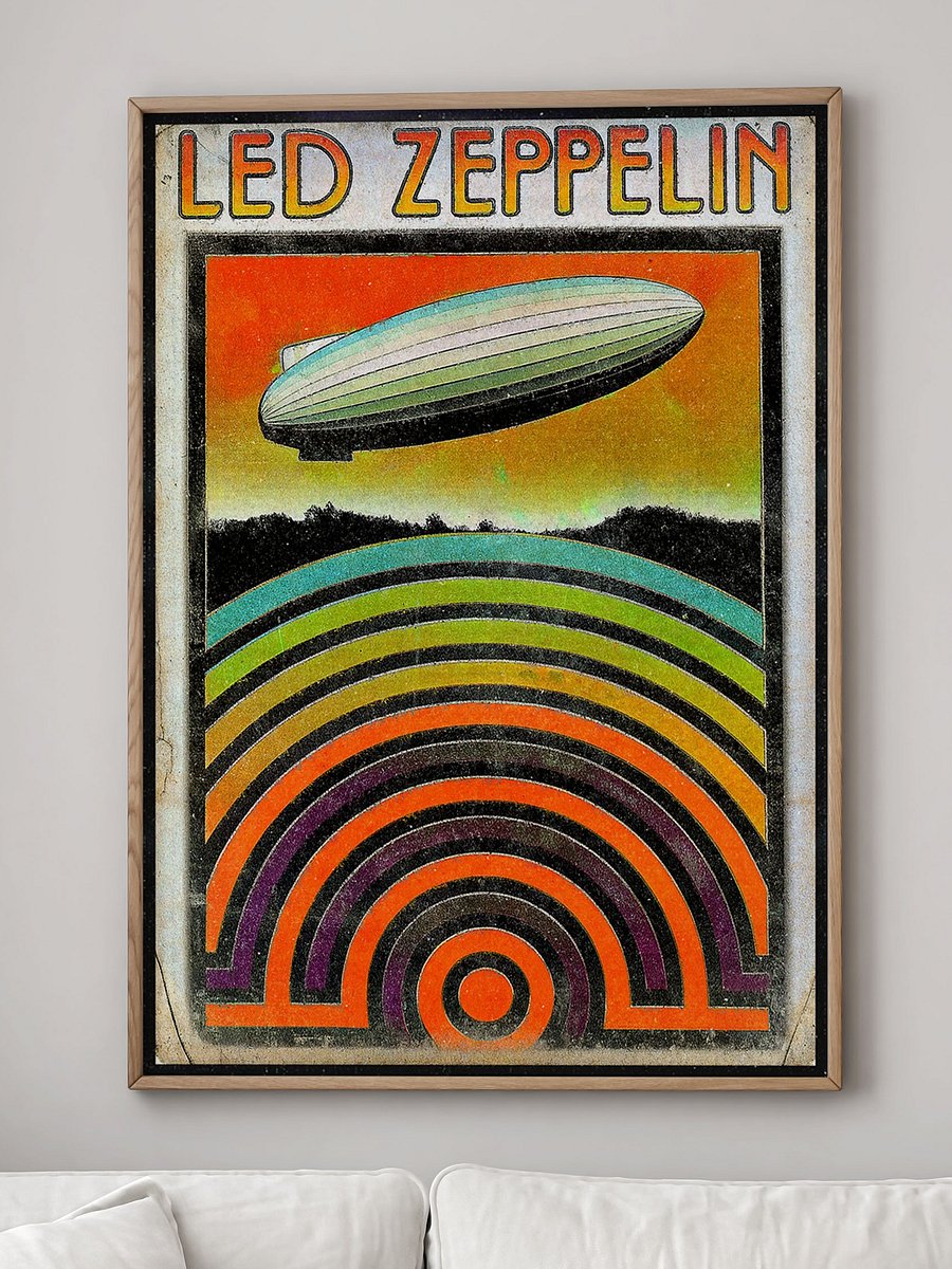 1970s Led Zeppelin Tribute Poster – Psychedelic Rock Art Print (Vintage Music, Iconic Concert Décor) product image (10)