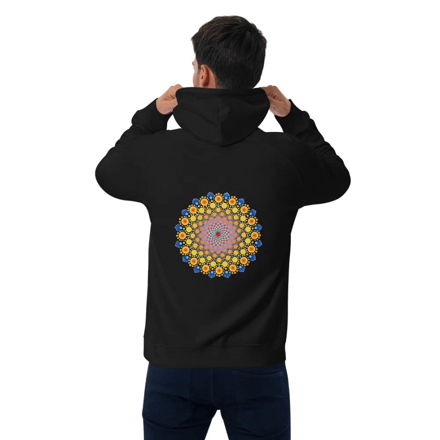 Orange Sunflower Mandala Unisex Eco Hoodie product image (5)