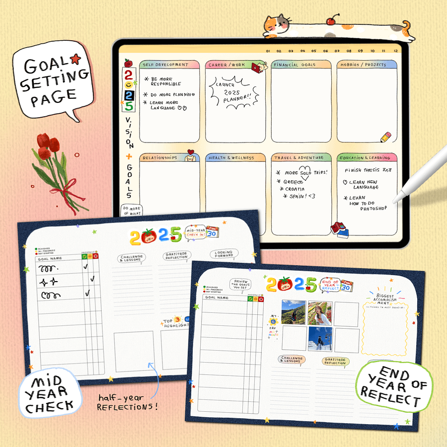 IXLOGO| digital planner 2025 ( hyperlinked + digital stickers included ) product image (5)