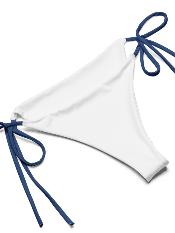 Blue Flowers Low Rise Cheeky String Bikini With White Bottoms product image (11)