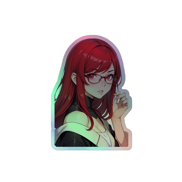 (RED WAIFU) HOLOGRAPHIC" STICKERS product image (2)