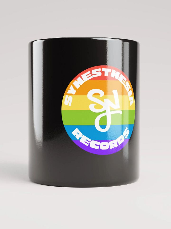 Synesthesia Records Rainbow Logo Mug BLK product image (1)