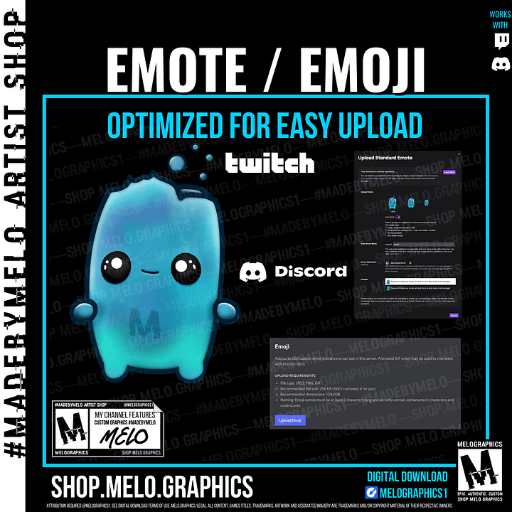 Slurpy Sprite - Twitch Emote (Standard) | #MadeByMELO product image (2)