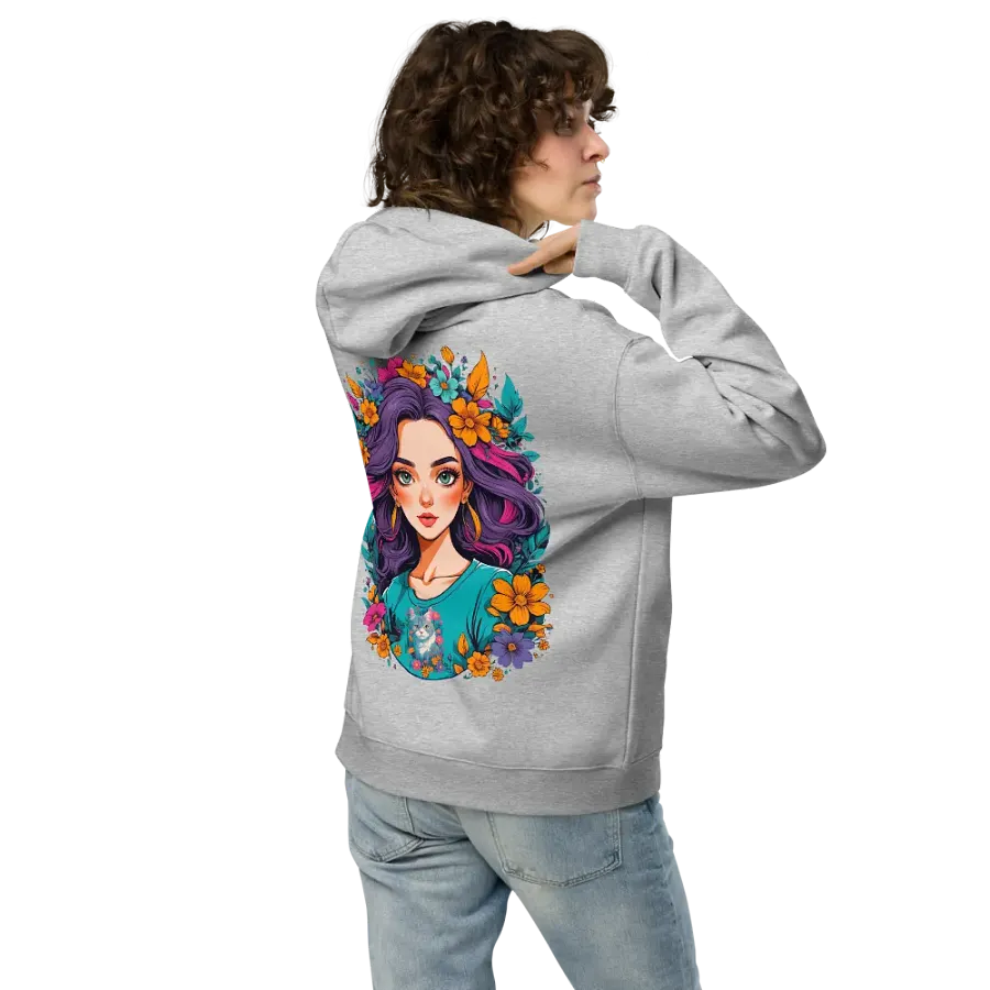Bloomcore Flower Girl - Premium Hoodie - Athletic Heather - v2 - Back Printed Design product image (2)