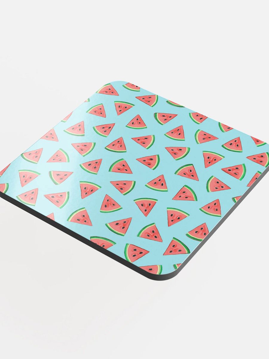 Watermelon Slices Light Blue Cork Coaster product image (4)