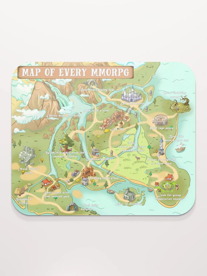 Map of Every MMORPG mouse pad 8.7″ x 7.1″, funny gift for gamers, RPG players product image (2)