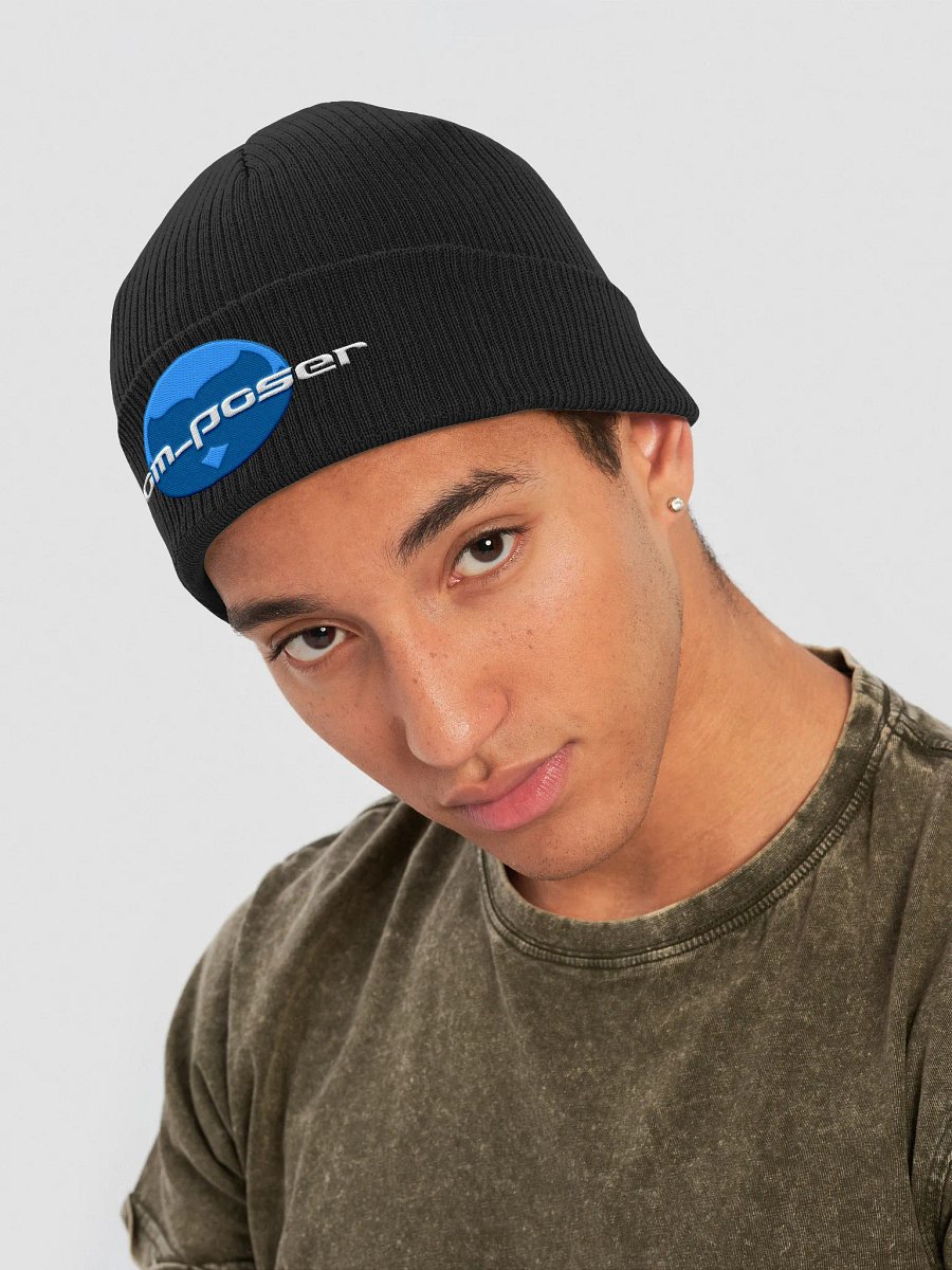 Poser Ribbed Beanie (White Logo) product image (4)