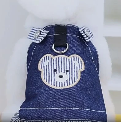 Teddy Bear Chic Denim Pinstripe Small Pet Dress product image (1)