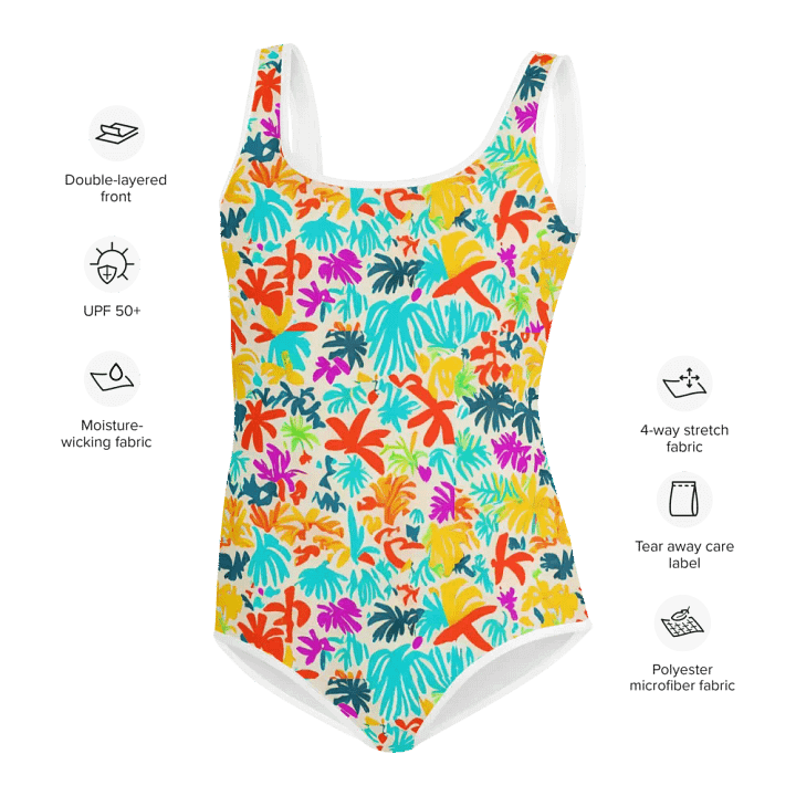 Floral Fun Blooms All Summer: All-Over Print Youth Swimsuit product image (2)